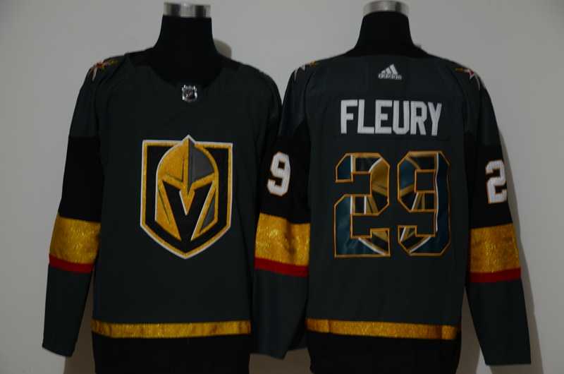 Vegas Golden Knights 29 Fleury Adidas Men gold black NHL Jersey print